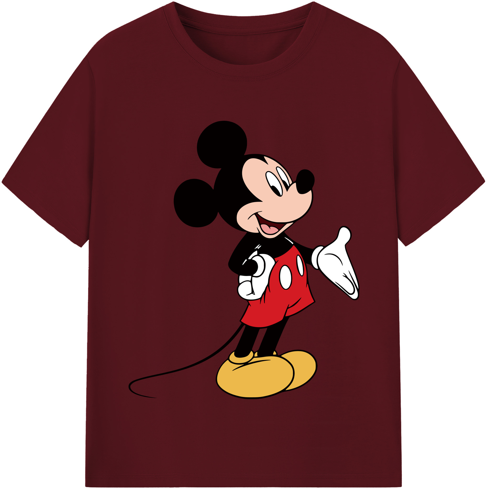 （画像用） ミッキーマウス Mickey Mouse 綿100％半袖Tシャツ（フロントプリント）